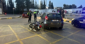 Lefkoşa'da trafik kazası.. Motosiklet sürücü ağır yaralandı